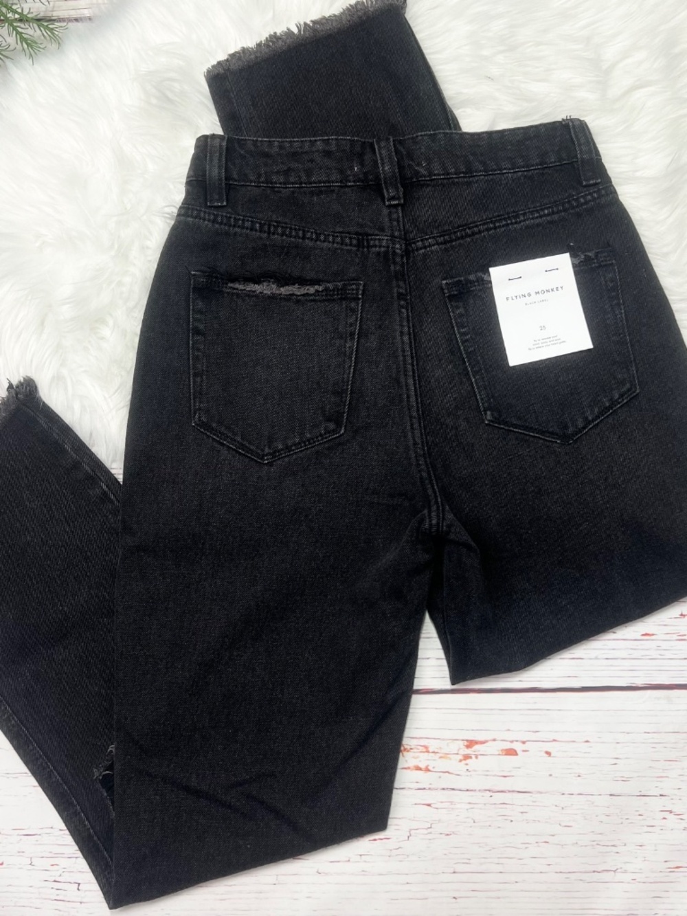 👖NWT🤩 |•FLYING MONEY•| Super High Rise Waist Straight Leg Jeans Size 25👖 - Picture 2 of 8